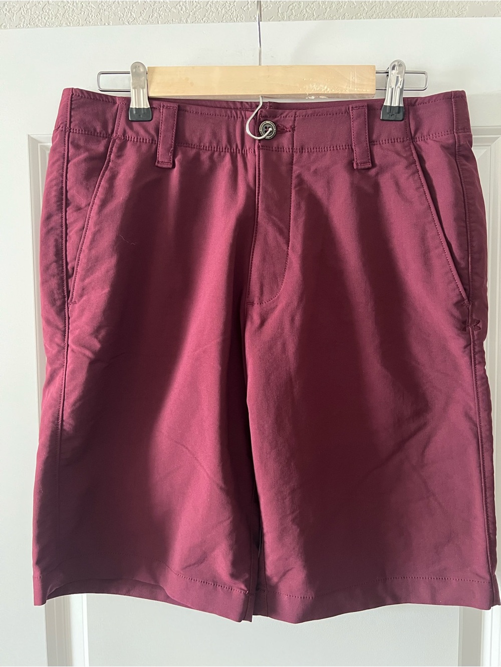 Under Armour Maroon Performance Shorts with Gripper Waist